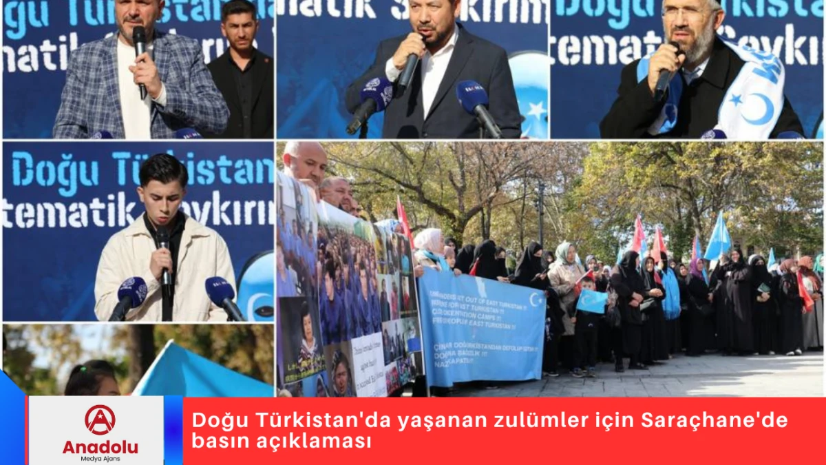 Doğu Türkistan'da yaşanan zulümler için Saraçhane'de basın açıklaması
