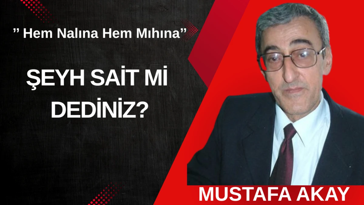 ŞEYH SAİT Mİ DEDİNİZ?